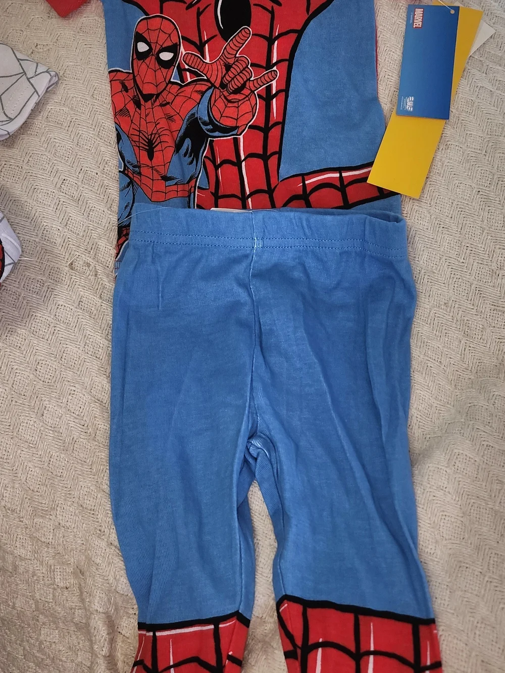 Spiderman Kids Pajama 4 Piece Set Red Blue White Marvel Sz 18M NWT